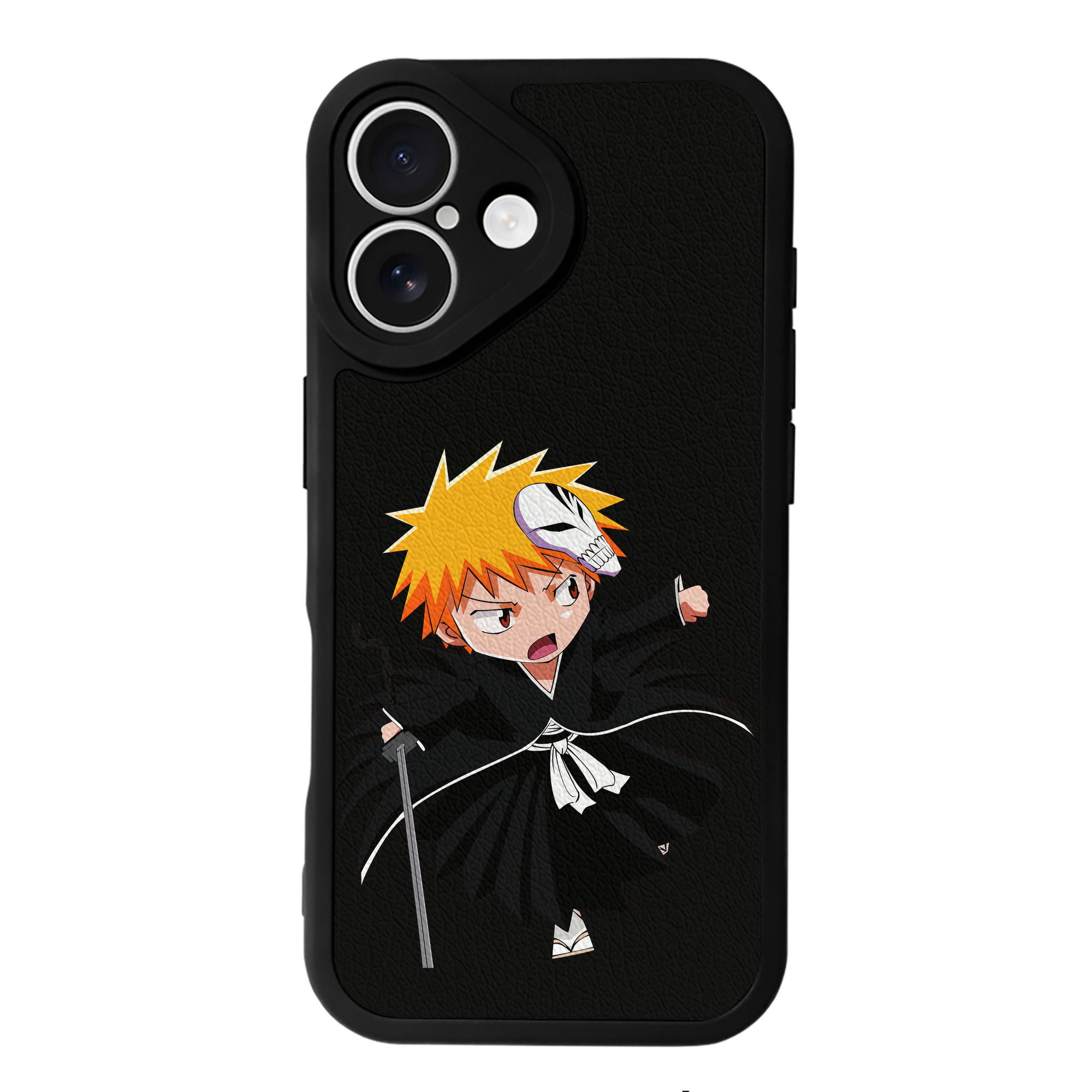 ブリーチ 黒崎一護（くろさき いちご）BLEACH Kurosaki Ichigo 【iPhone 16シリーズ対応】シリコンスマホケース（レザー調） 材質：シリコン